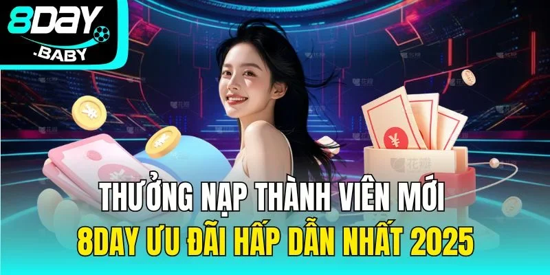 Thưởng Nạp Thành Viên Mới 8day Ưu Đãi Hấp Dẫn Nhất 2025